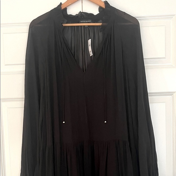 Banana Republic Tiered Black Maxi Dress Sz S - Picture 10 of 11